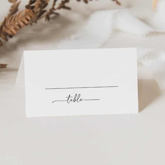 Black White Classic Wedding Place Card (Creator Uploaded)