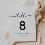 Black White Classic Wedding Table Number<br><div class="desc">This black white classic wedding table number is perfect for a modern wedding. The simple and elegant design features classic and fancy script typography in black and white. 

This is a double sided table number. Add each table number you need to your cart individually.</div>