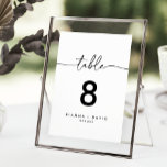 Black White Classic Wedding Table Number<br><div class="desc">This black white classic wedding table number is perfect for a modern wedding. The simple and elegant design features classic and fancy script typography in black and white. 

This is a double sided table number. Add each table number you need to your cart individually.</div>