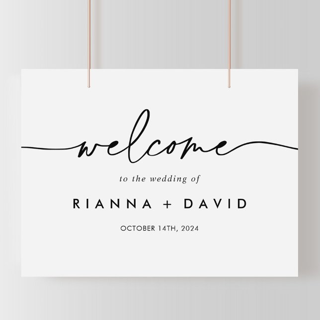 Black White Classic Wedding Welcome Sign (Creator Uploaded)