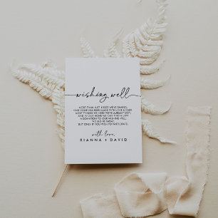 Black White Classic Wedding Wishing Well Enclosure Card