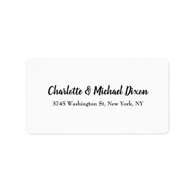 Black White Classical Stylish Elegant Family Name Label (Front)