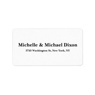 Black White Classical Stylish Elegant Family Name Label