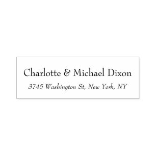 Black White Classical Stylish Elegant Family Name Self-inking Stamp