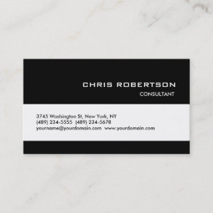 Black White Classical Trend Standard Business Card