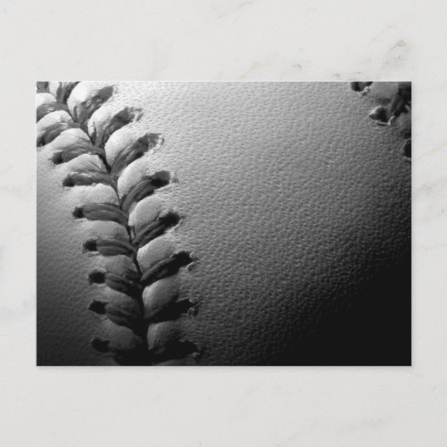 Black & White Close-up Baseball Postcard (Front)