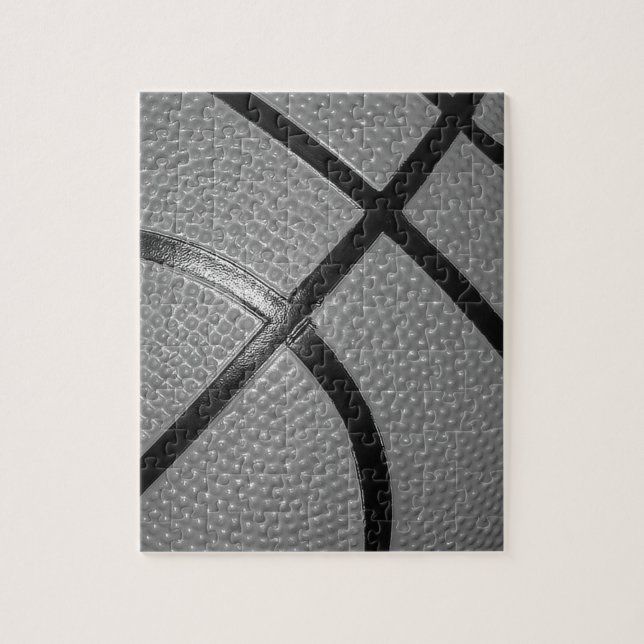 Black & White Close-Up Basketball Jigsaw Puzzle (Vertical)