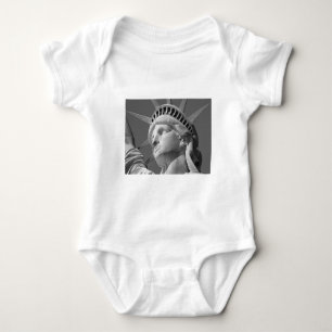 Black & White Close-up Statue of Liberty Baby Bodysuit