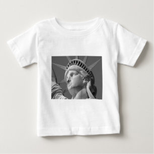 Black & White Close-up Statue of Liberty Baby T-Shirt