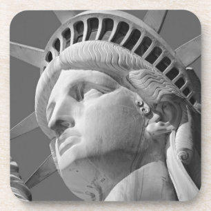 Black & White Close-up Statue of Liberty Coaster
