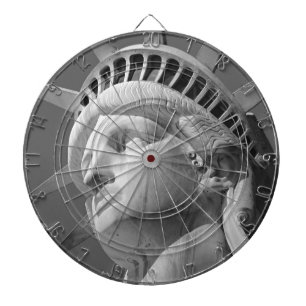 Black & White Close-up Statue of Liberty Dartboard