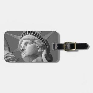 Black & White Close-up Statue of Liberty Luggage Tag