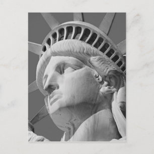 Black & White Close-up Statue of Liberty Postcard