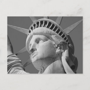 Black & White Close-up Statue of Liberty Postcard