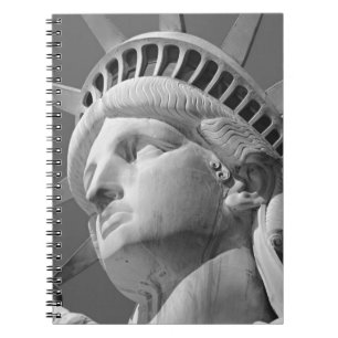 Black & White Close-up Statue of Liberty Spiral Notebook