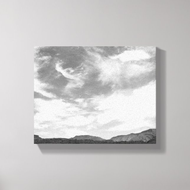 Black & White Clouds Above the Utah Desert 8x10 Canvas Print (Front)