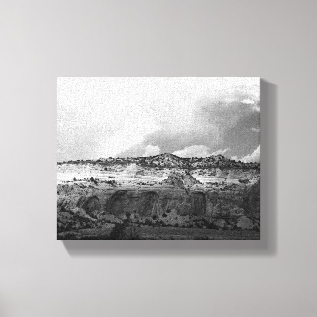 Black & White Clouds Moving Over New Mexico 8x10 Canvas Print (Front)