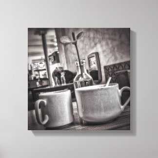 Black & White Coffee Table Small Canvas Print
