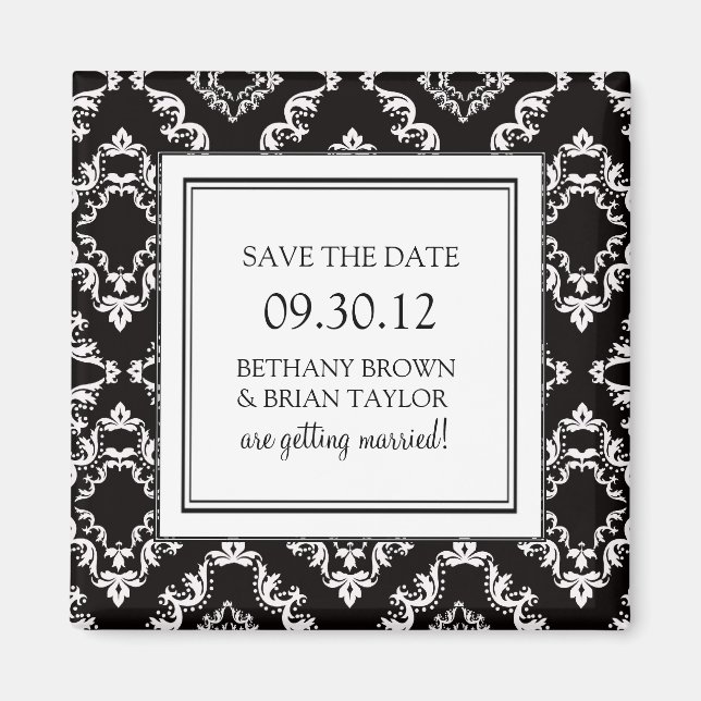 Black & White Collection Save the Date Magnet (Front)