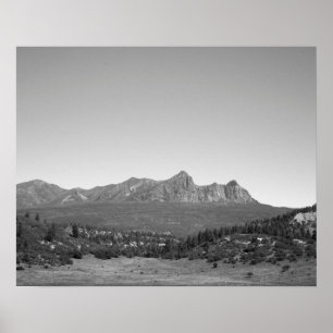 Black & White Colorado Mountain Landscape 16x20 Poster