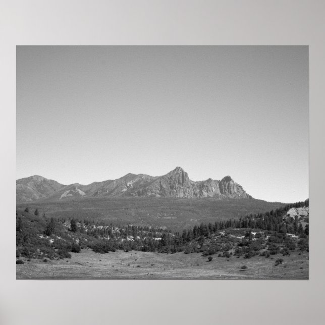 Black & White Colorado Mountain Landscape 16x20 Poster (Front)