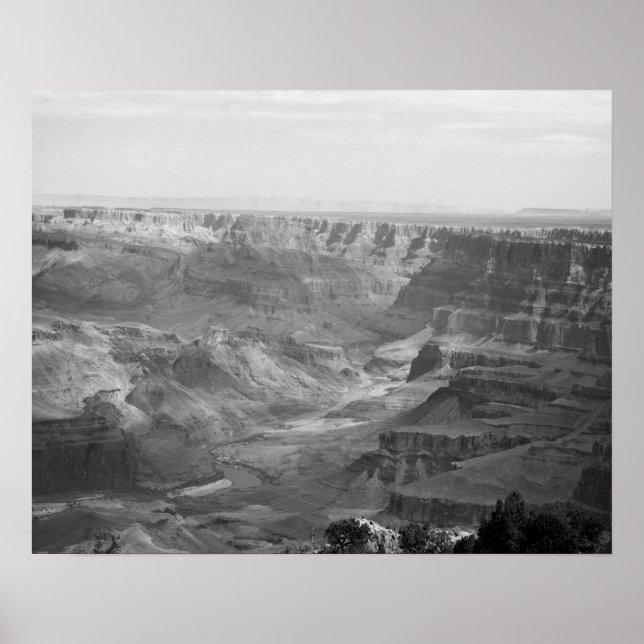 Black & White Colorado River In Grand Canyon 16x20 Poster (Front)