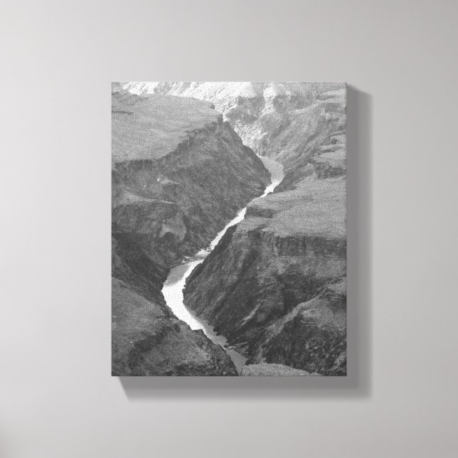 Black & White Colorado River Running 8x10 Canvas Print (Front)