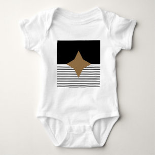 Black White Colorblock & Brown Diamond Baby Bodysuit