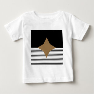 Black White Colorblock & Brown Diamond Baby T-Shirt
