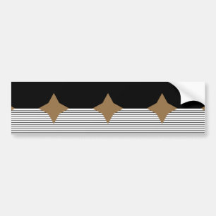Black White Colorblock & Brown Diamond Bumper Sticker