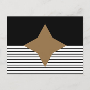 Black White Colorblock & Brown Diamond Postcard