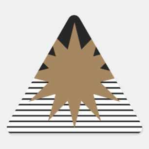 Black White Colorblock & Brown Sun Triangle Sticker