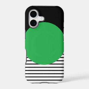 Black White Colorblock & Green Circle