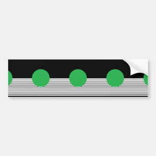 Black White Colorblock & Green Circle Bumper Sticker