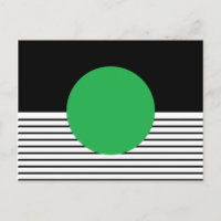 Black White Colorblock & Green Circle