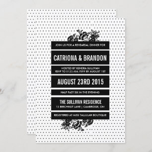 Black & White Colour Blocking Rehearsal Invitation