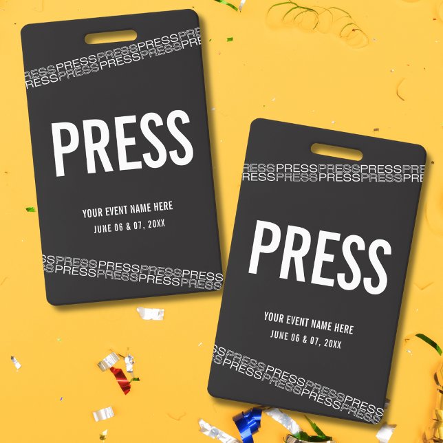 Black White Concert All Access Pass Press ID Badge (Creator Uploaded)
