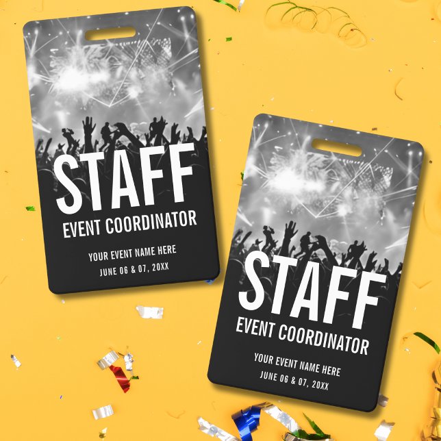 Black White Concert Staff All Access Pass ID Badge (Creator Uploaded)