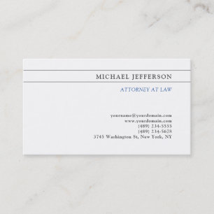 Black White Consultant Attorney at Law Profession Business Card
