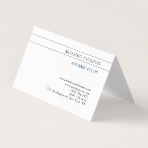 Black White Consultant Attorney at Law Profession Business Card