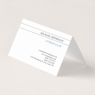 Black White Consultant Attorney at Law Profession Business Card