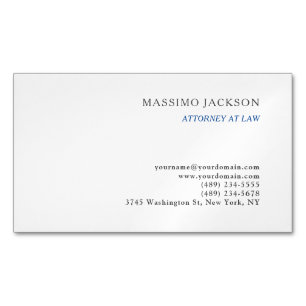 Black White Consultant Attorney at Law Profession Magnetic Business Card