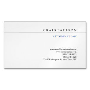 Black White Consultant Attorney at Law Profession Magnetic Business Card