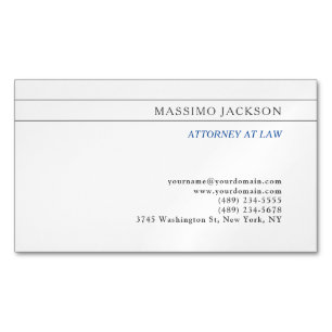 Black White Consultant Attorney at Law Profession Magnetic Business Card