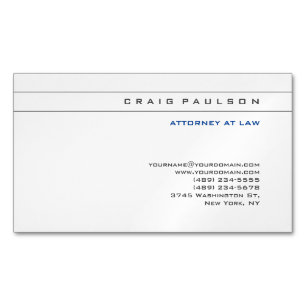 Black White Consultant Attorney at Law Profession Magnetic Business Card