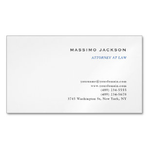 Black White Consultant Attorney at Law Profession Magnetic Business Card