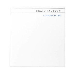 Black White Consultant Attorney at Law Profession Notepad