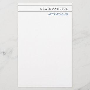 Black White Consultant Attorney at Law Profession Stationery