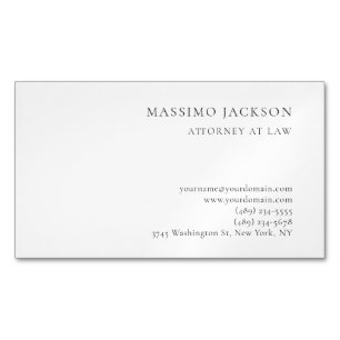 Black White Consultant Attorney Modern Minimalist Magnetic Business Card