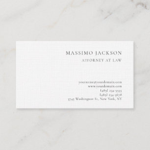 Black White Consultant Attorney Premium Linen Business Card